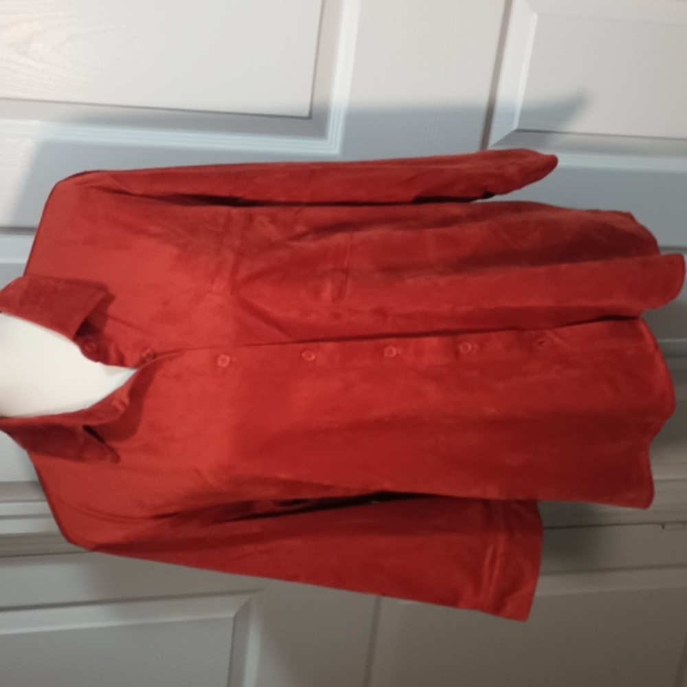 COLDWATER CREEK WOMENS SHACKET NWT BUTTON DOWN FAUX SUEDE BEAUTIFUL